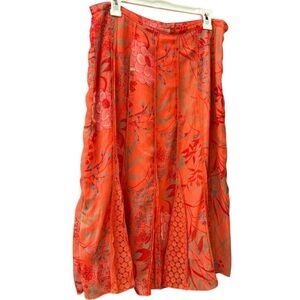 Christopher & Banks Orange Floral Maxi Skirt